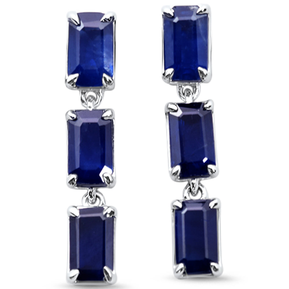 SPECIAL!1.85ct G SI 14KT White Gold Blue Sapphire Gemstone Drop Earrings