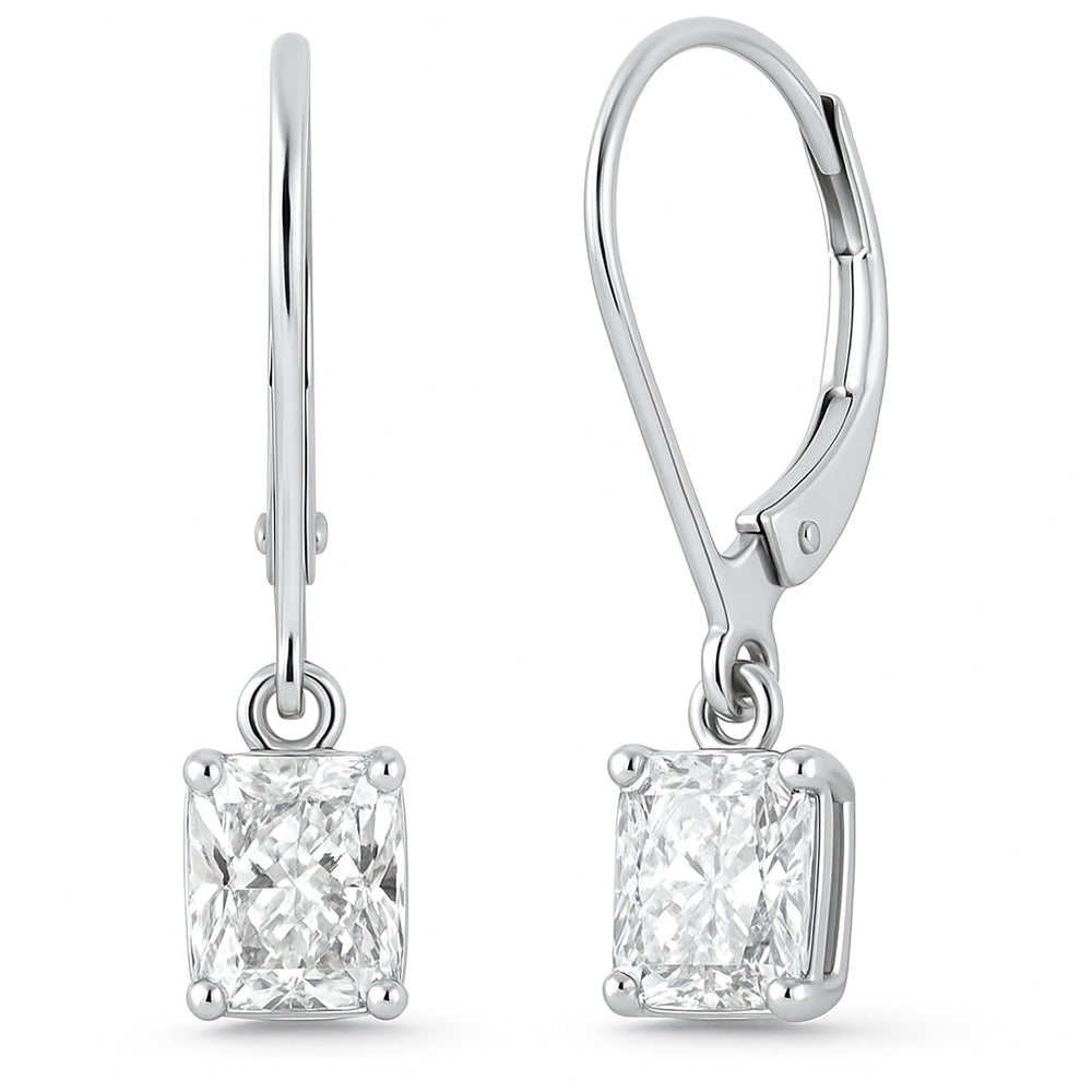 SPECIAL!1.03ct G SI 14K White Gold Diamond Solitaire Drop Earrings