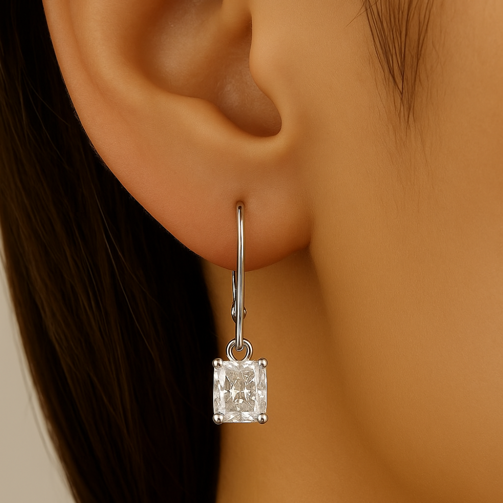 SPECIAL!1.03ct G SI 14K White Gold Diamond Solitaire Drop Earrings