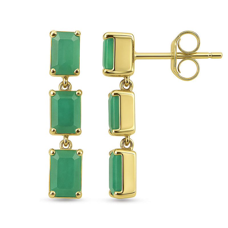 SPECIAL!1.53ct G SI 14K Yellow Gold Emerald Gemstone Drop Earrings