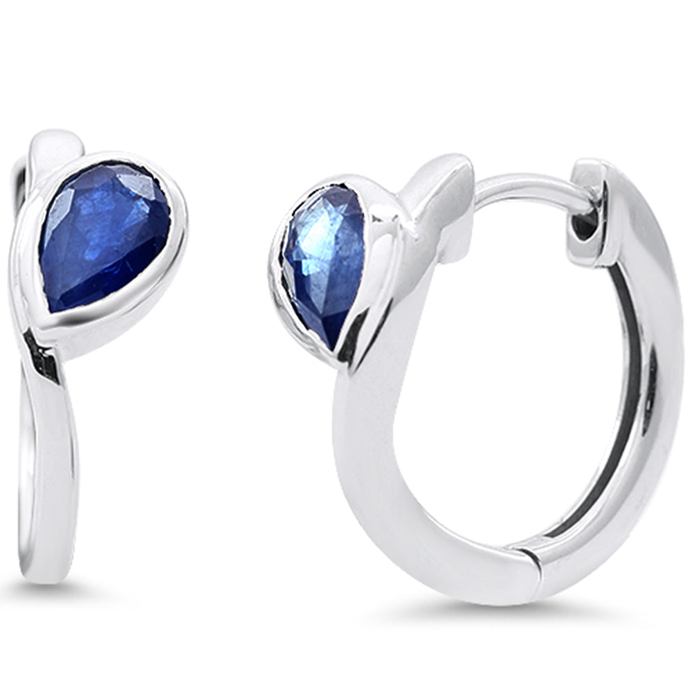 SPECIAL!.95ct G SI 14K White Gold Blue Sapphire Gemstone Earrings