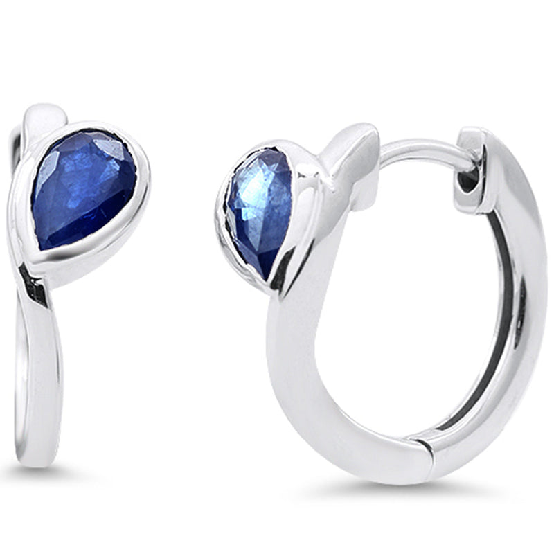 SPECIAL!.95ct G SI 14K White Gold Blue Sapphire Gemstone Earrings