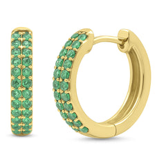 SPECIAL!.42ct G SI 14K Yellow Gold Emerald Gemstone Earrings