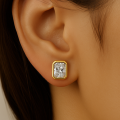 SPECIAL!1.40ct G SI 14K Yellow Gold Diamond Radiant Cut Diamond Stud Earrings