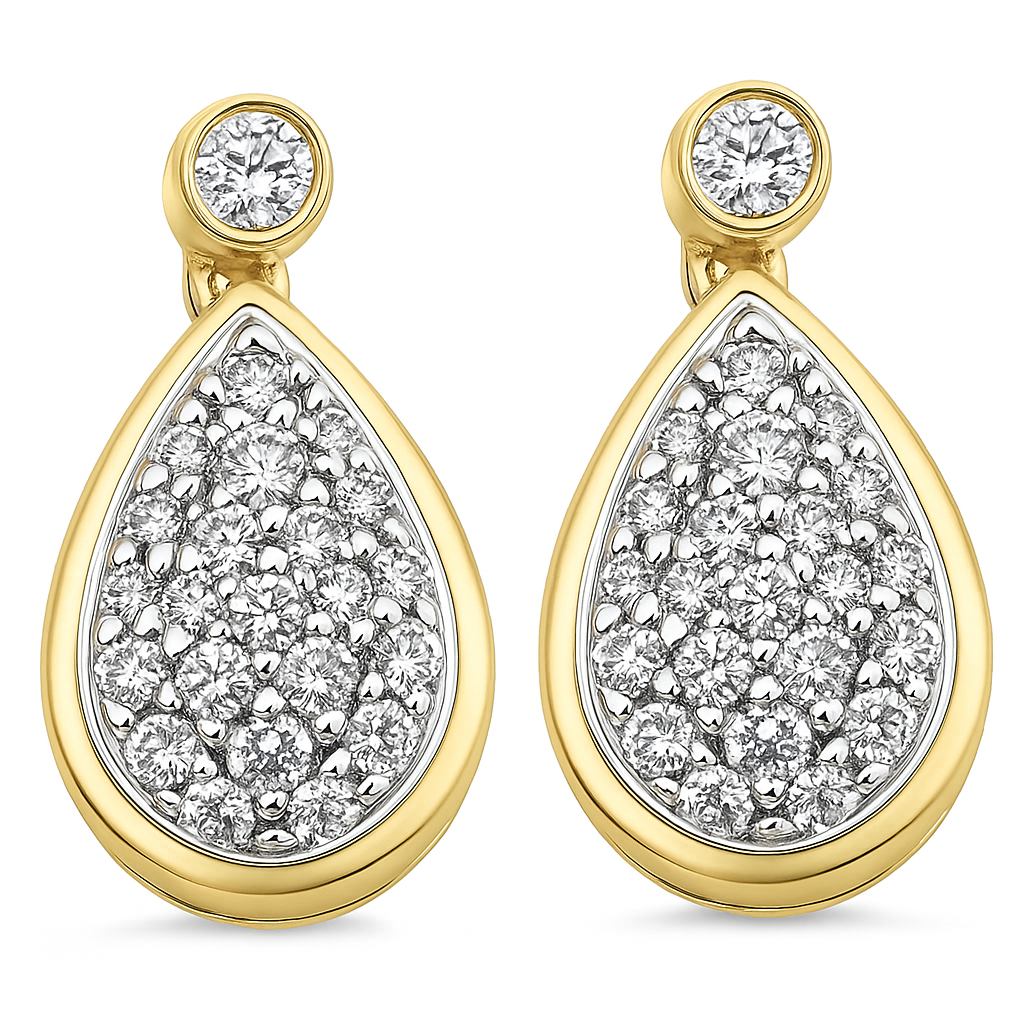 SPECIAL!.26ct G SI 14K Yellow Gold Diamond Pear Shape Diamond Earrings