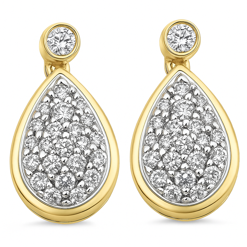 SPECIAL!.26ct G SI 14K Yellow Gold Diamond Pear Shape Diamond Earrings