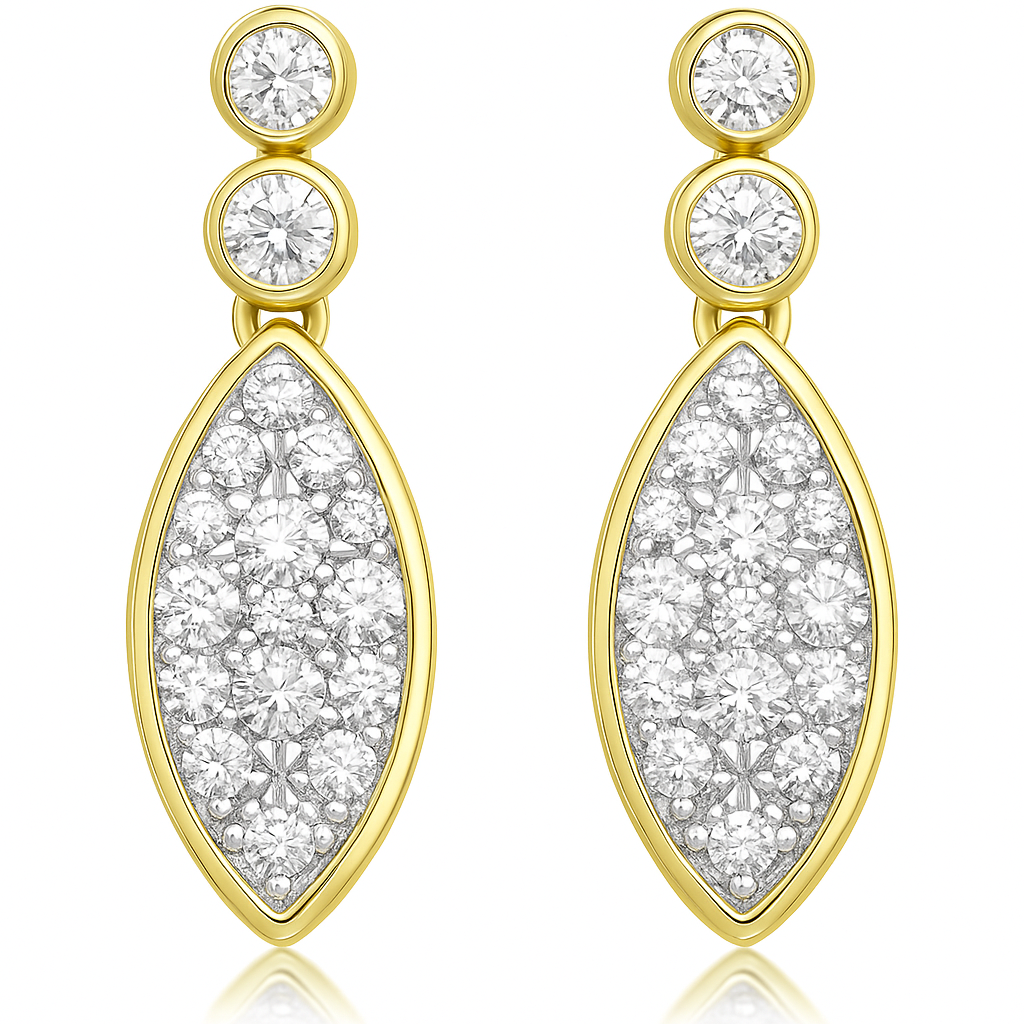 SPECIAL!.32ct G SI 14K Yellow Gold Diamond Marquise Shape Diamond Earrings