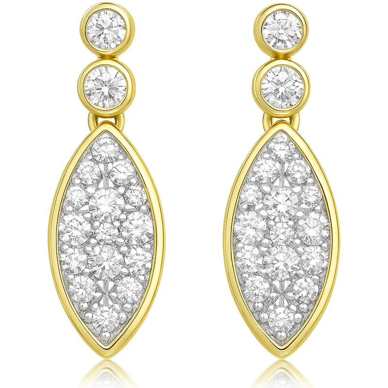 SPECIAL!.32ct G SI 14K Yellow Gold Diamond Marquise Shape Diamond Earrings