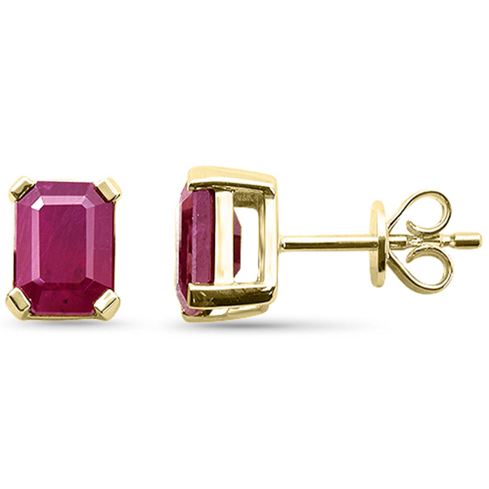 SPECIAL!2.51ct G SI 14K Yellow Gold Ruby Gemstone Stud Earrings