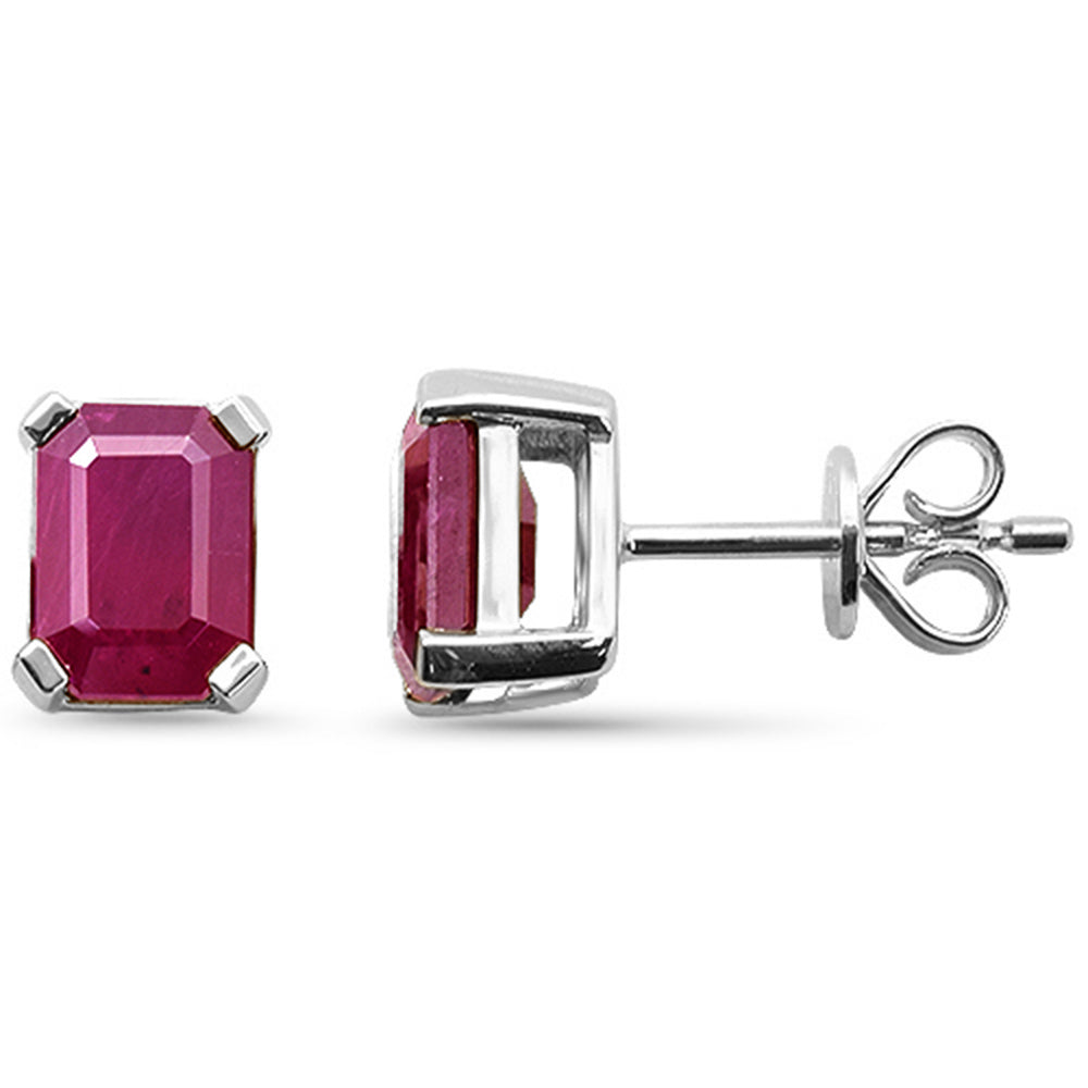 SPECIAL!1.85ct G SI 14K White Gold Ruby Gemstone Stud Earrings