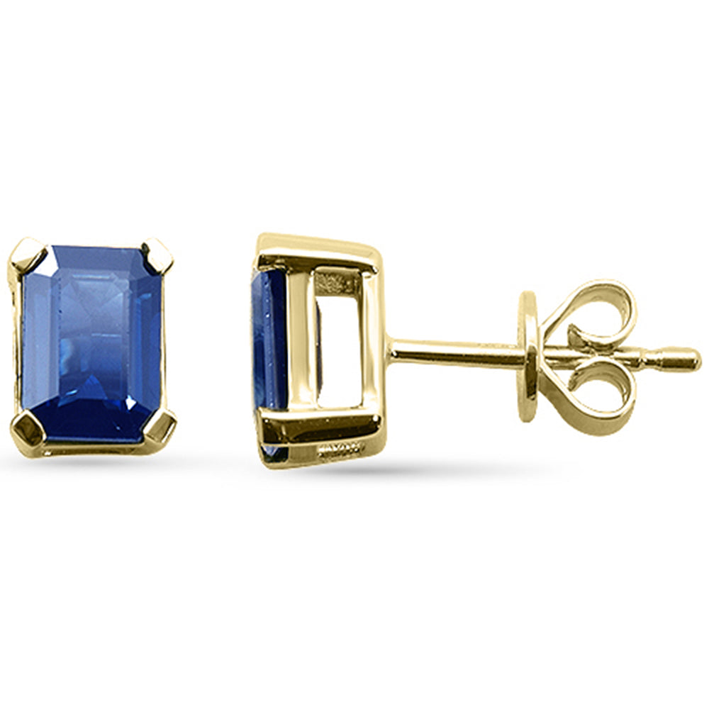 SPECIAL!2.02ct G SI 14K Yellow Gold Blue Sapphire Gemstone Stud Earrings
