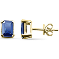 SPECIAL!2.02ct G SI 14K Yellow Gold Blue Sapphire Gemstone Stud Earrings
