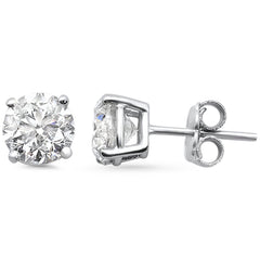 SPECIAL!2.04ct G SI 14K White Gold Round Diamond Solitaire Stud Earrings