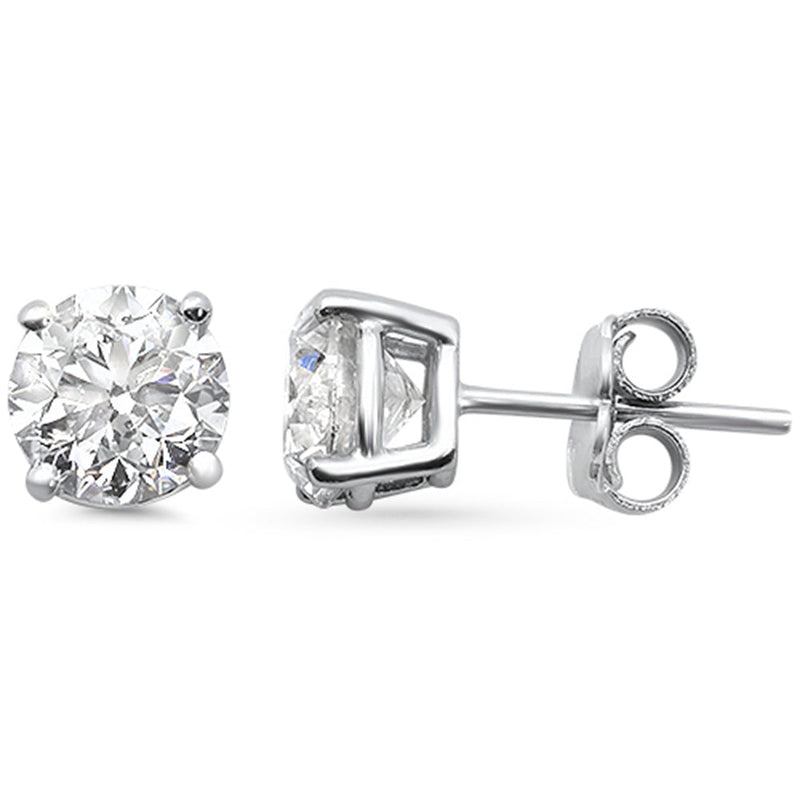 SPECIAL!2.04ct G SI 14K White Gold Round Diamond Solitaire Stud Earrings