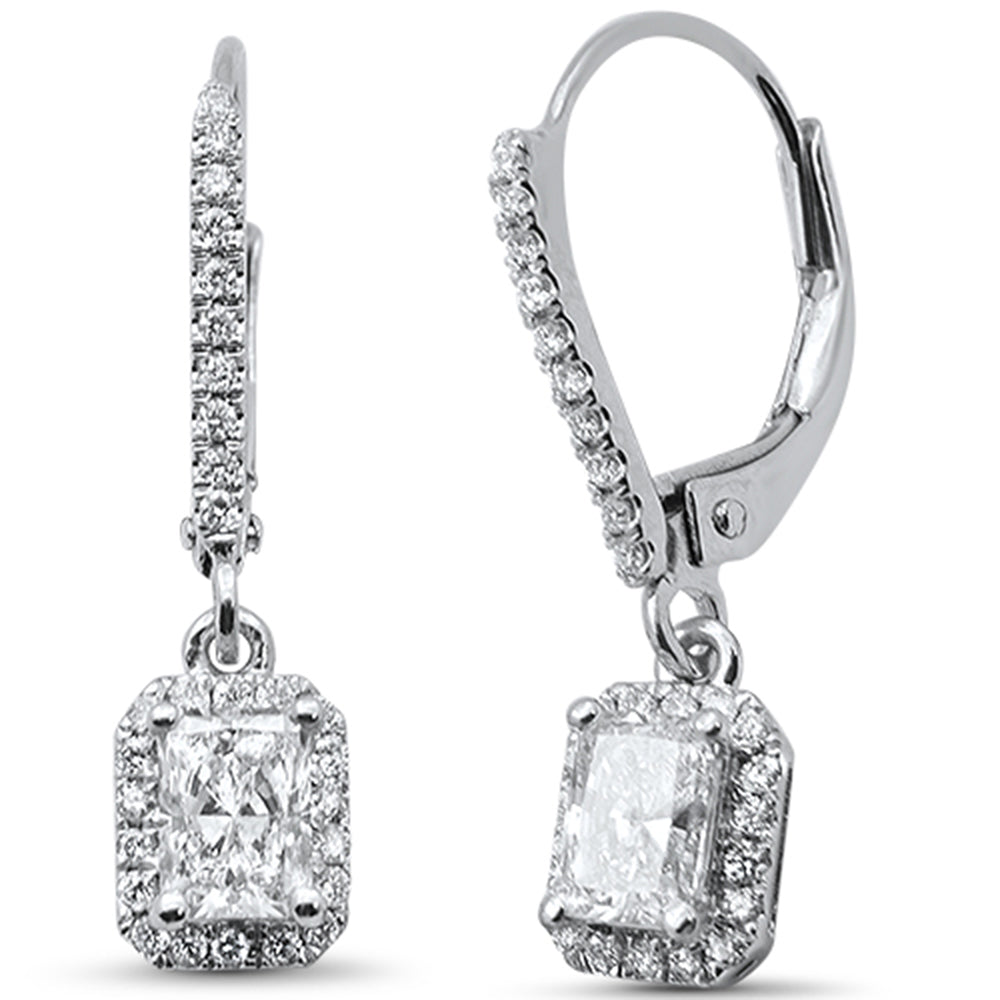 SPECIAL! 1.01ct G SI 14K White Gold Diamond Radiant Diamond Hoop Earrings