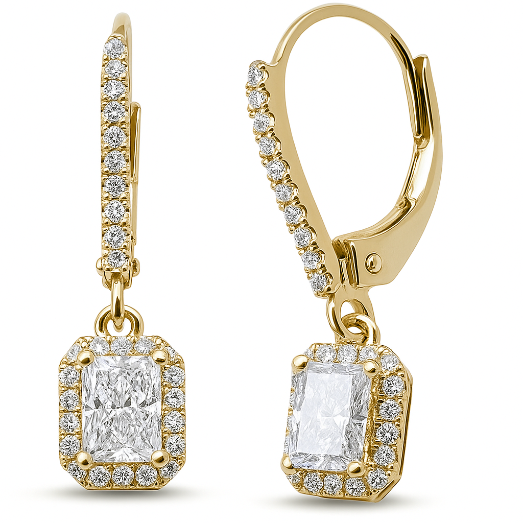 SPECIAL! .82ct G SI 14K Yellow Gold Diamond Radiant Diamond Hoop Earrings