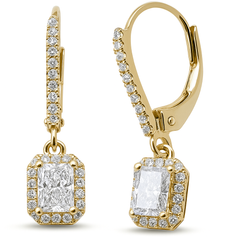 SPECIAL! .82ct G SI 14K Yellow Gold Diamond Radiant Diamond Hoop Earrings