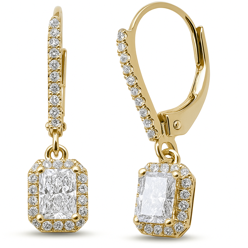 SPECIAL! .82ct G SI 14K Yellow Gold Diamond Radiant Diamond Hoop Earrings