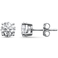 SPECIAL!2.02ct G SI 14K White Gold Round Diamond Stud Earrings