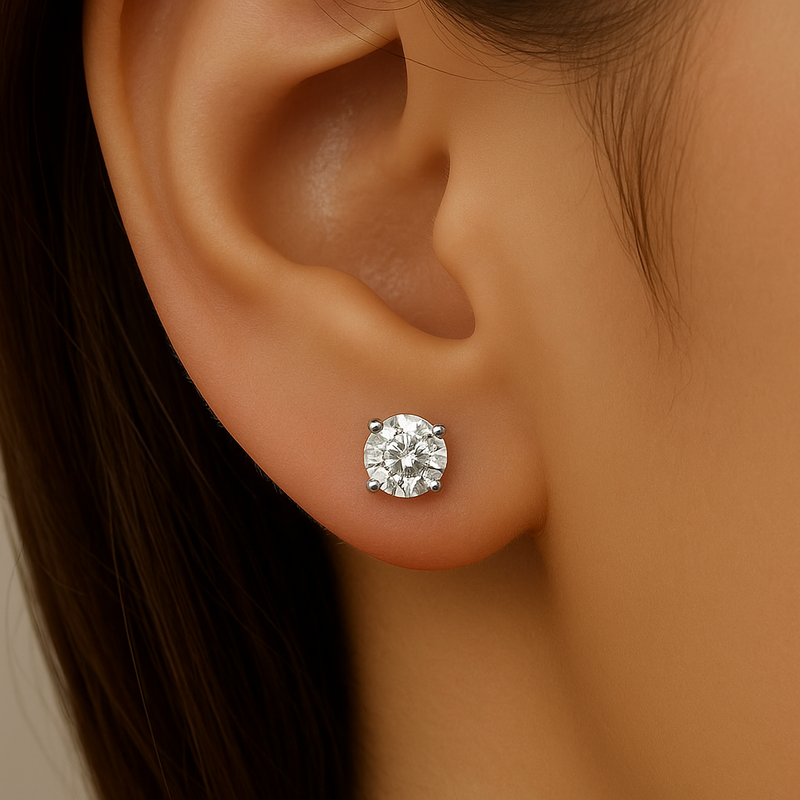 SPECIAL!2.02ct G SI 14K White Gold Round Diamond Stud Earrings