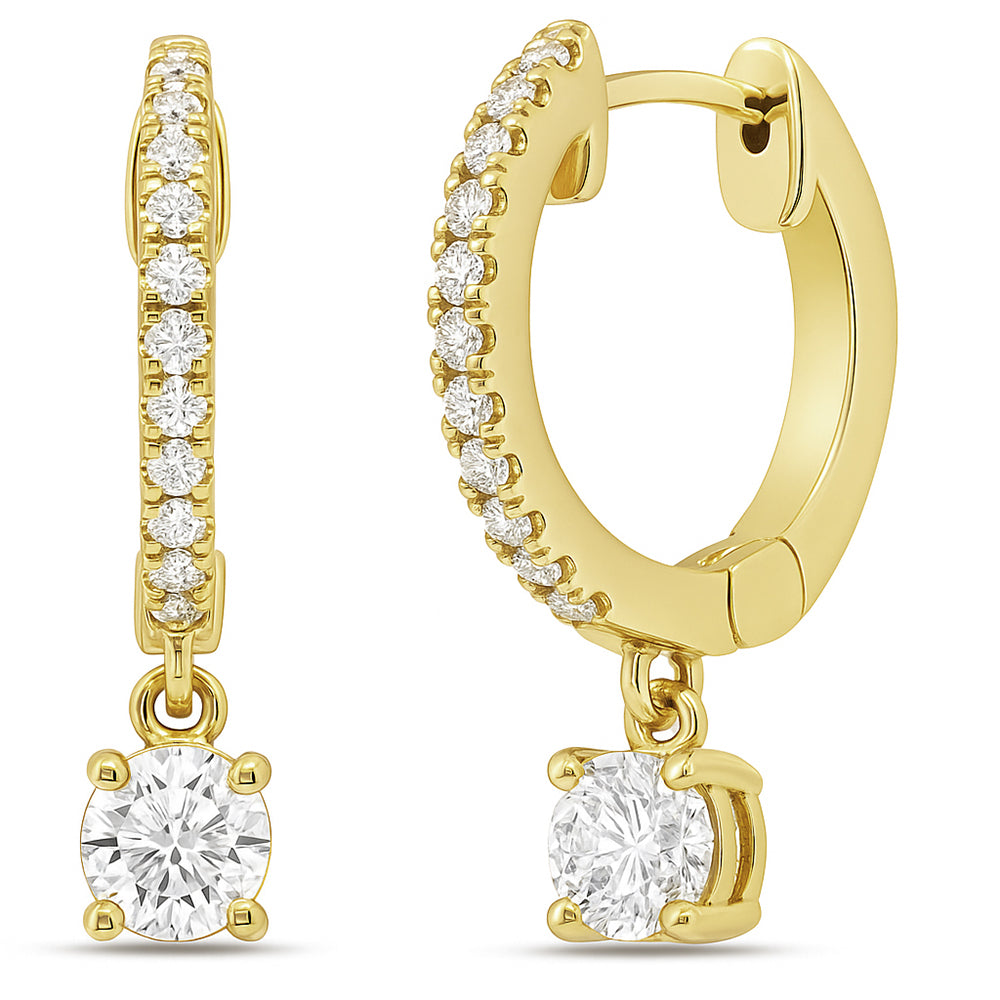 SPECIAL!.33ctct G SI 14K Yellow Gold Diamond Hoop Huggie Earrings