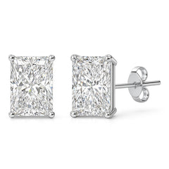 SPECIAL! 1.02ct G SI 14K White Gold Diamond Radiant Cut Solitaire Stud Earrings