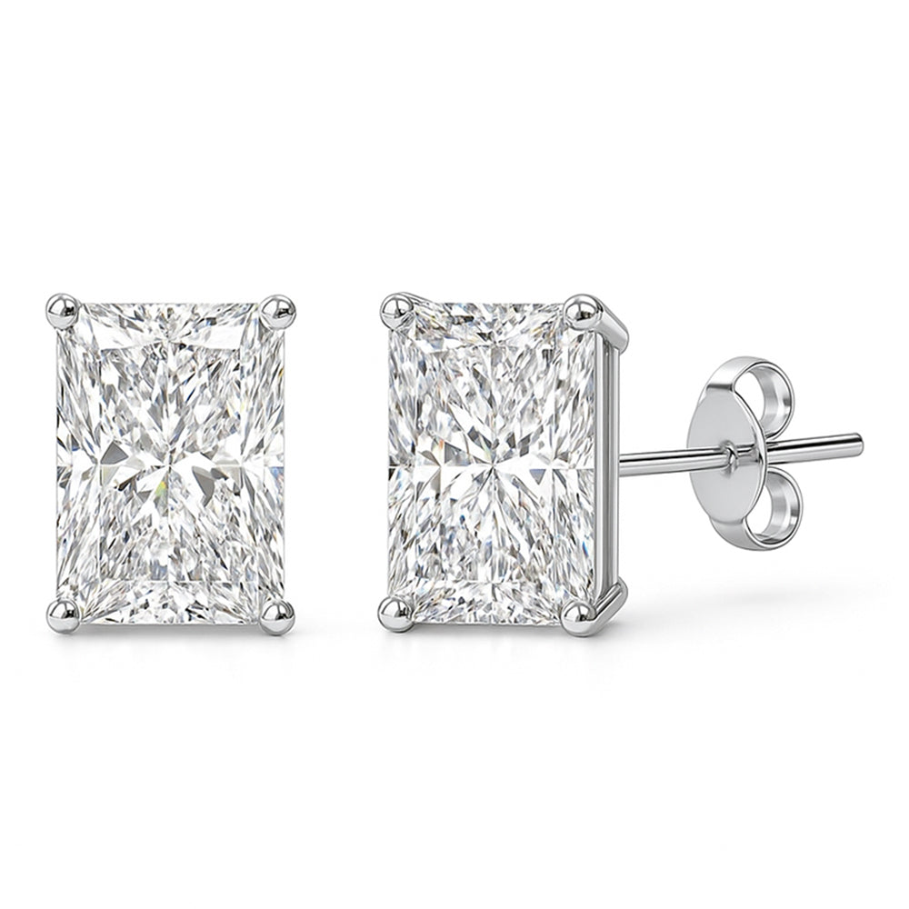 SPECIAL! 1.42ct G SI 14K White Gold Diamond Radiant Cut Solitaire Stud Earrings