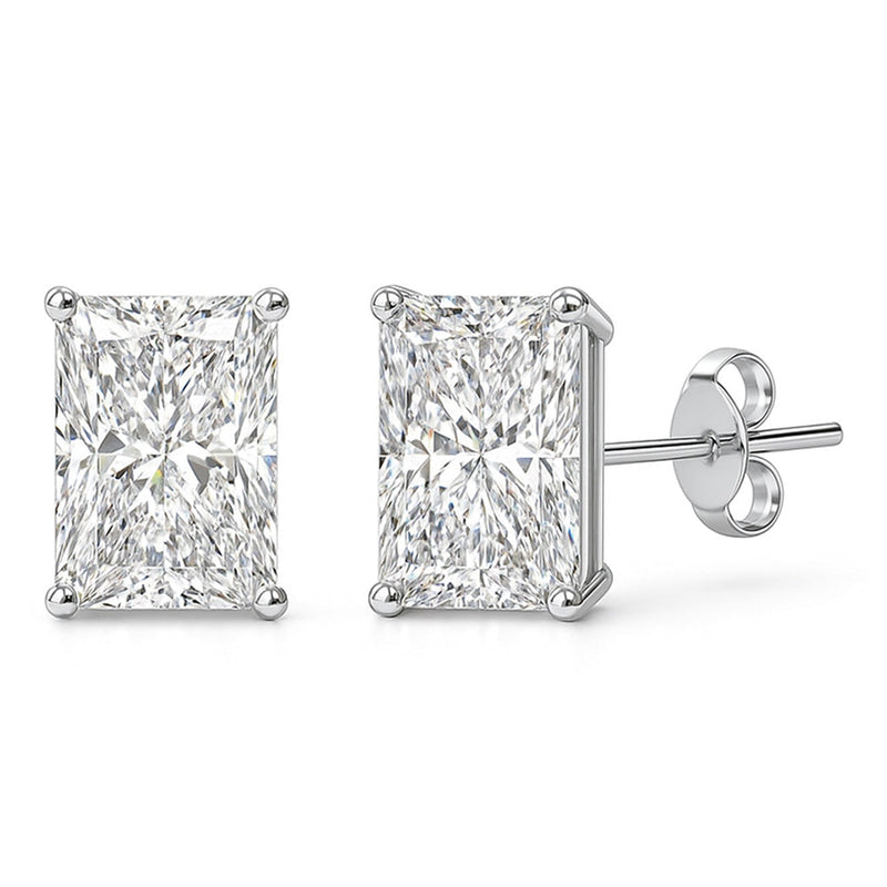 SPECIAL! 1.42ct G SI 14K White Gold Diamond Radiant Cut Solitaire Stud Earrings