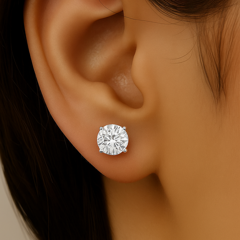 SPECIAL!2.08ct G SI 14K White Gold Round Diamond Stud Earrings