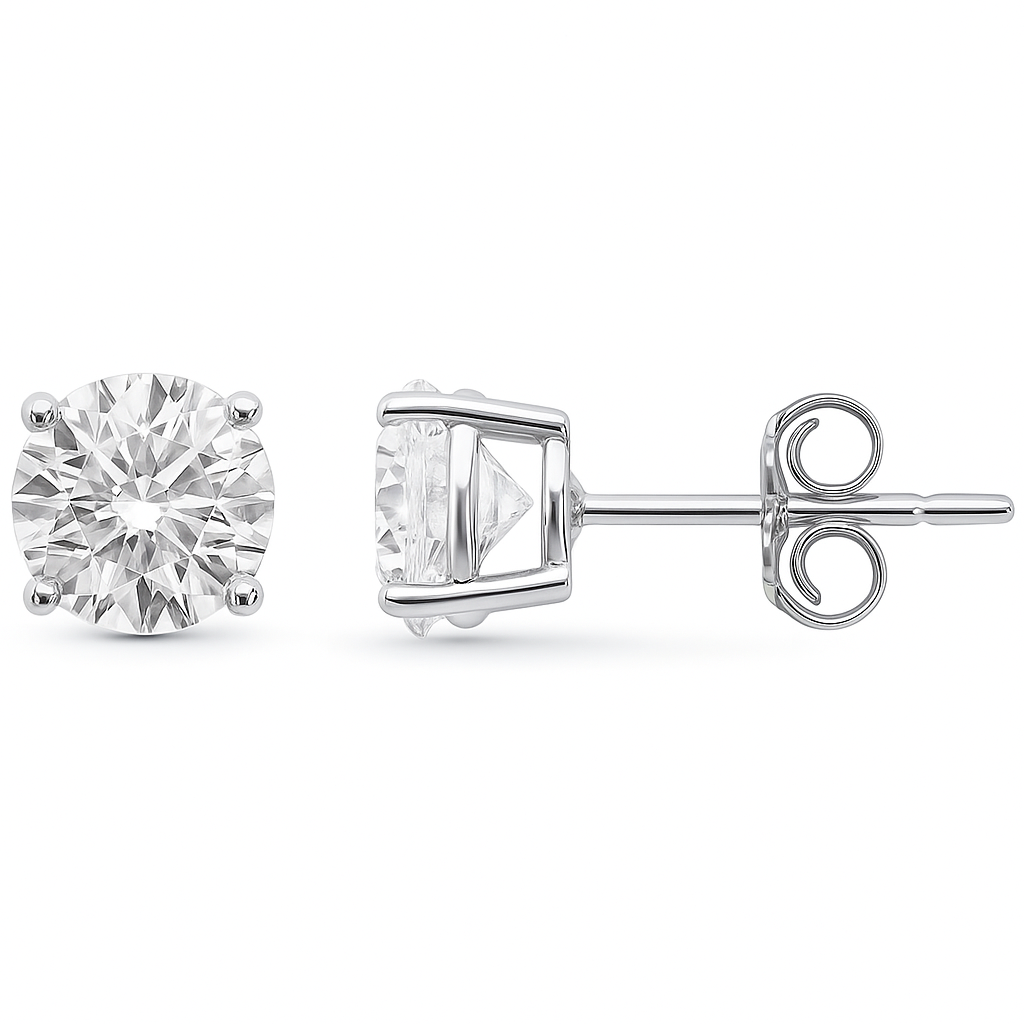 SPECIAL!2.08ct G SI 14K White Gold Round Diamond Stud Earrings