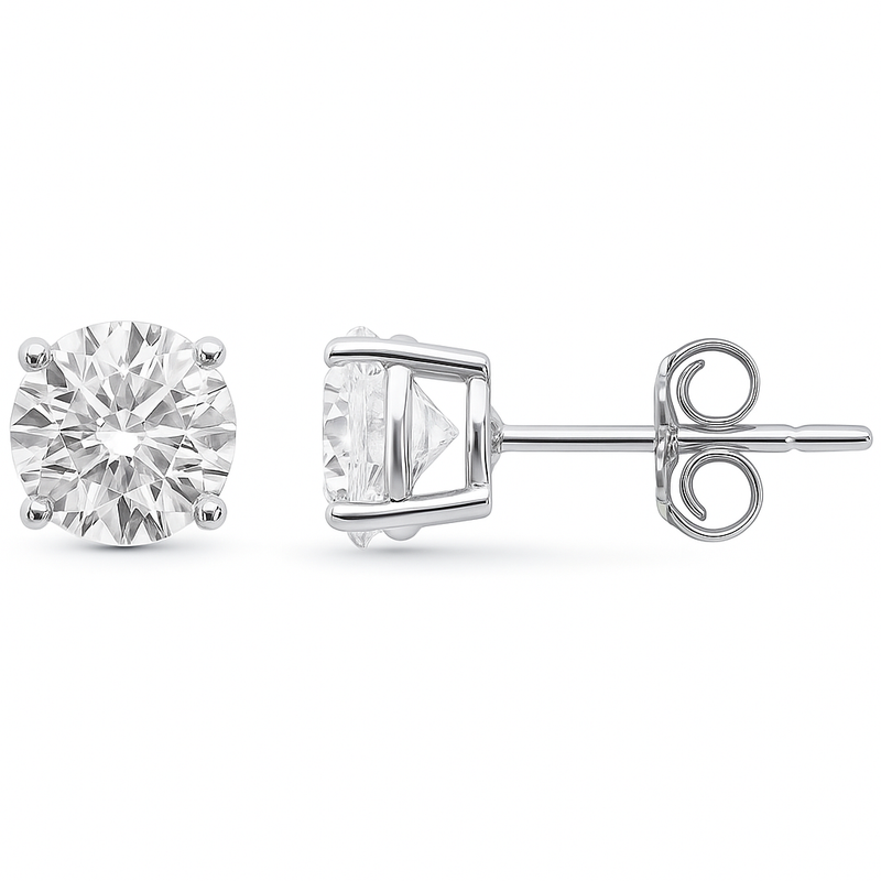 SPECIAL!2.08ct G SI 14K White Gold Round Diamond Stud Earrings