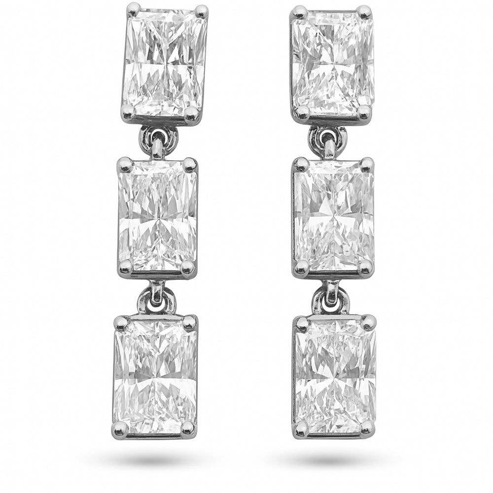 SPECIAL!1.43ct G SI 14K White Gold Radiant Cut Diamond Drop Earrings