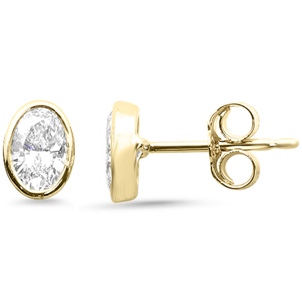 SPECIAL!.62ct G SI 14K Yellow Gold Oval Cut Diamond Stud Earrings