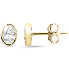 SPECIAL!.62ct G SI 14K Yellow Gold Oval Cut Diamond Stud Earrings