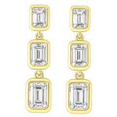 SPECIAL! 0.76ct G SI 14K Yellow Gold Diamond Emerald Cut Diamond Drop Earrings