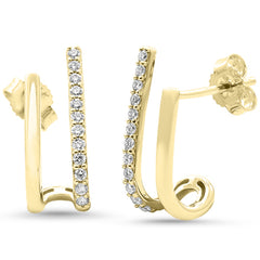 SPECIAL! .19ct G SI 14kt Yellow Gold Diamond Double Hoop Earrings