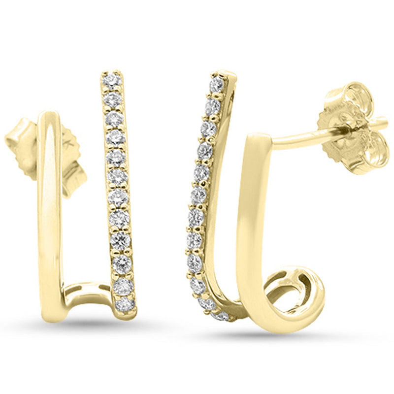 SPECIAL! .19ct G SI 14kt Yellow Gold Diamond Double Hoop Earrings