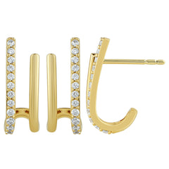 SPECIAL! .19ct G SI 14kt Yellow Gold Diamond Double Hoop Earrings