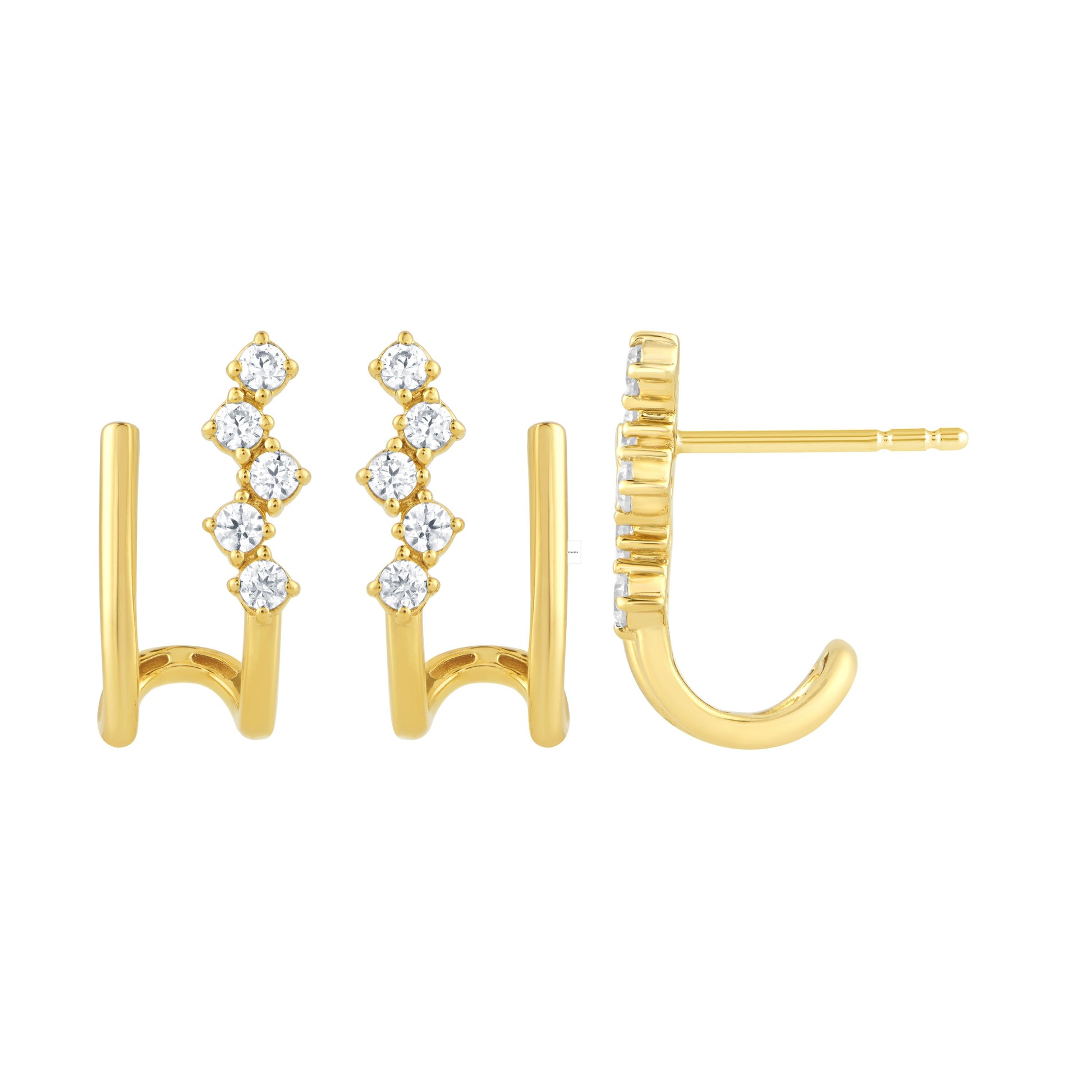 SPECIAL! .26ct G SI 14kt Yellow Gold Diamond Double J Hoop Earrings
