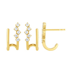 SPECIAL! .26ct G SI 14kt Yellow Gold Diamond Double J Hoop Earrings