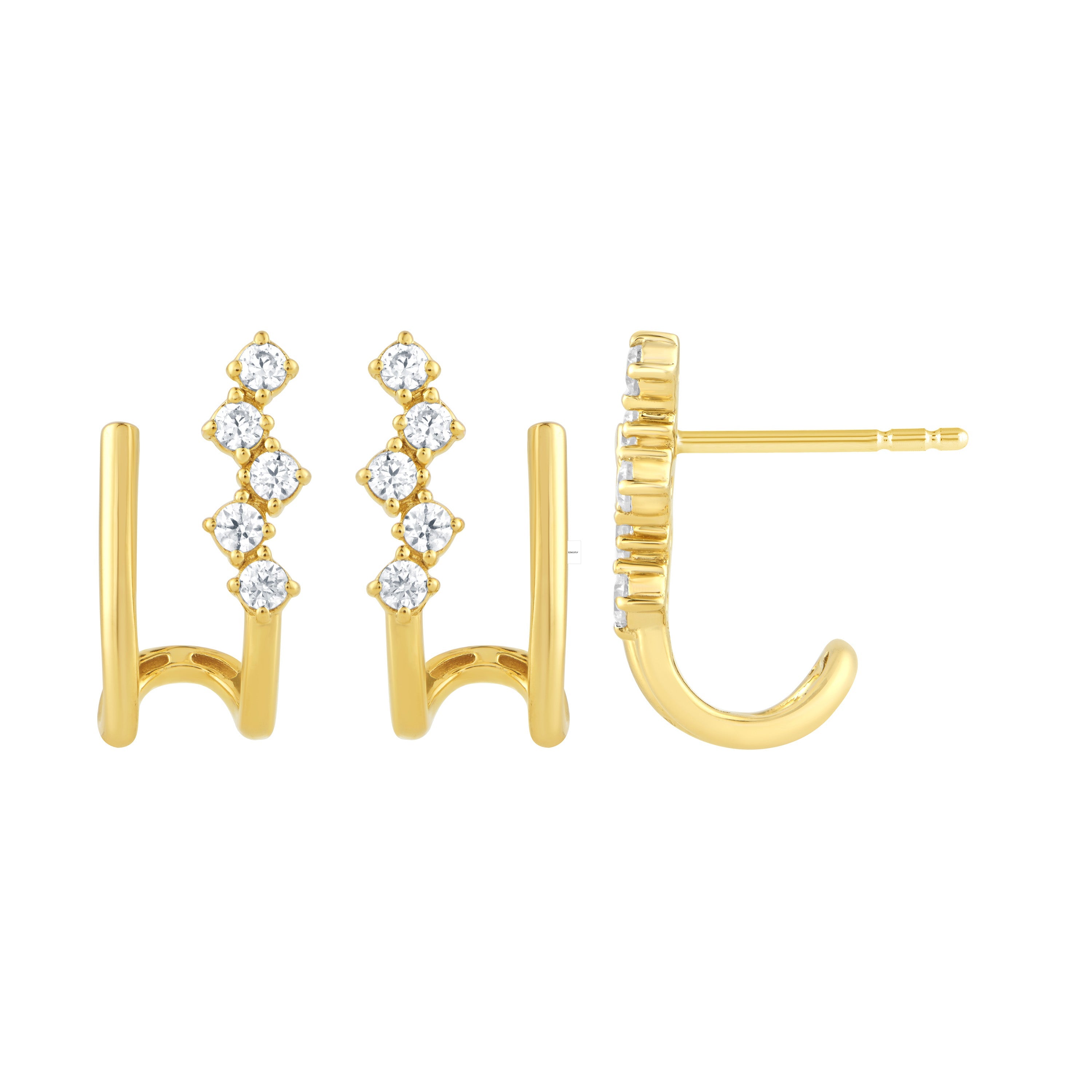 SPECIAL! .26ct G SI 14kt Yellow Gold Diamond Double J Hoop Earrings