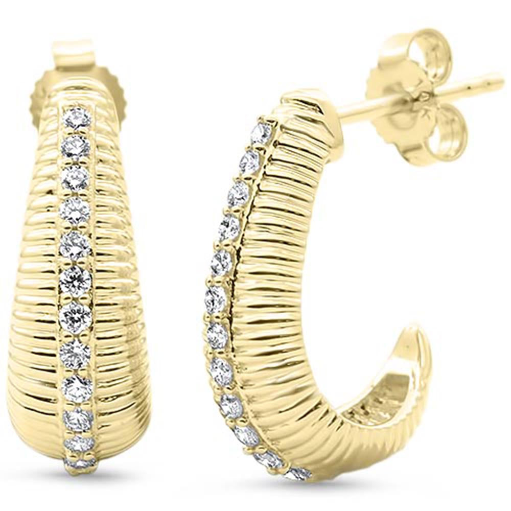 SPECIAL! .24ct G SI 14kt Yellow Gold Modern Diamond J Hoop Earrings