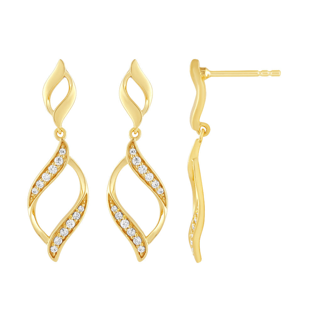 SPECIAL! .16ct G SI 14kt Yellow Gold Modern Diamond Drop Earrings