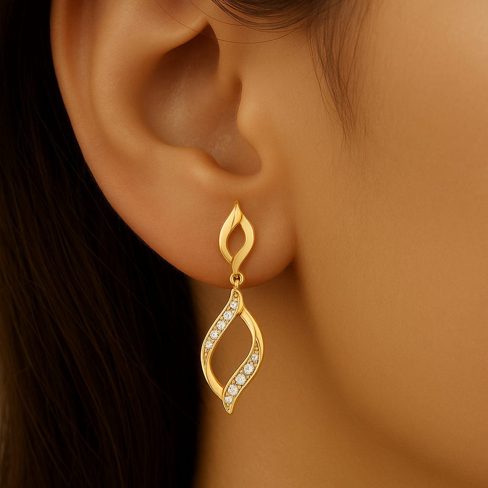 SPECIAL! .16ct G SI 14kt Yellow Gold Modern Diamond Drop Earrings