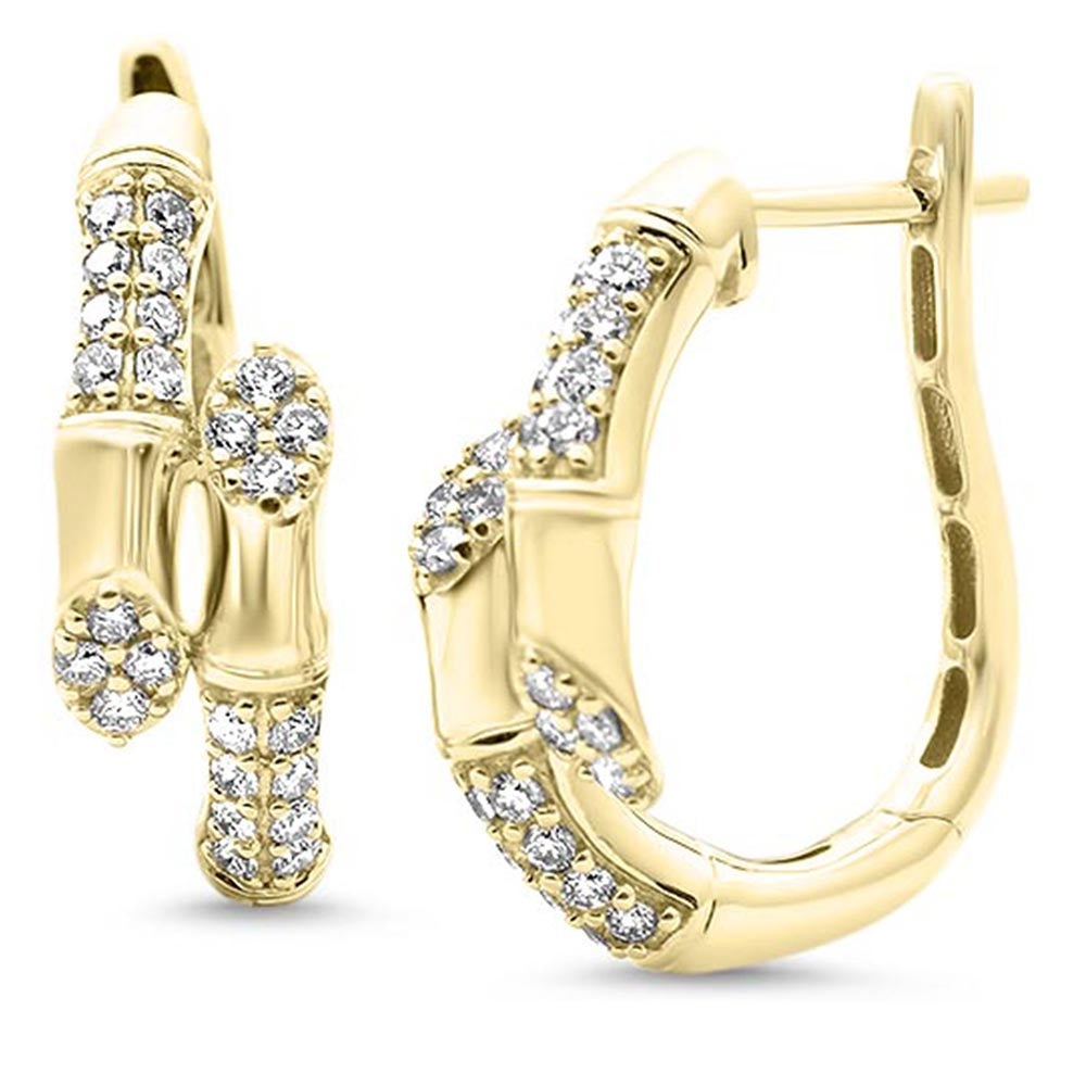 SPECIAL! .47ct G SI 14kt Yellow Gold Diamond Bamboo Design Earrings