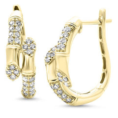 SPECIAL! .47ct G SI 14kt Yellow Gold Diamond Bamboo Design Earrings