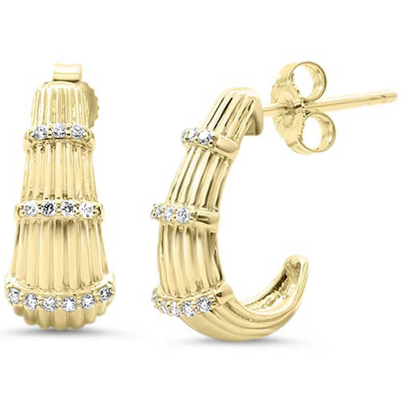 SPECIAL! .13ct G SI 14kt Yellow Gold Diamond  J Hoop Earrings