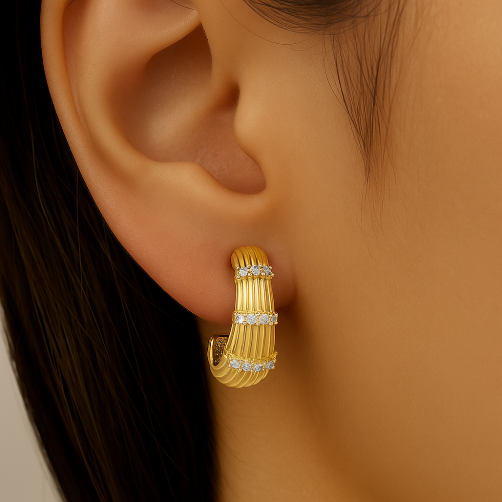 SPECIAL! .13ct G SI 14kt Yellow Gold Diamond  J Hoop Earrings