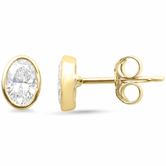 SPECIAL!.79ct G SI 14K Yellow Gold Oval Cut Diamond Stud Earrings