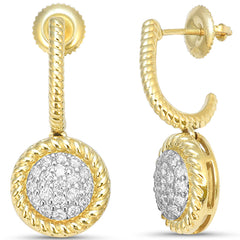 SPECIAL! .53ct G SI 14kt Yellow Gold Diamond Round Shape Drop Earrings